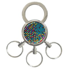 Polkadot Rainbow Colorful Polka Circle Line Light 3-ring Key Chains