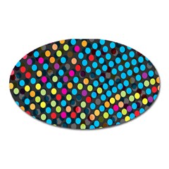 Polkadot Rainbow Colorful Polka Circle Line Light Oval Magnet by Mariart