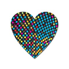 Polkadot Rainbow Colorful Polka Circle Line Light Heart Magnet by Mariart