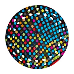 Polkadot Rainbow Colorful Polka Circle Line Light Round Filigree Ornament (two Sides) by Mariart