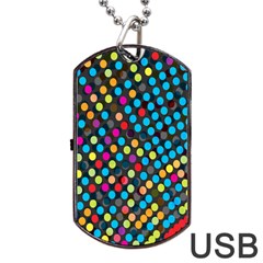 Polkadot Rainbow Colorful Polka Circle Line Light Dog Tag Usb Flash (two Sides)