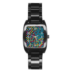 Polkadot Rainbow Colorful Polka Circle Line Light Stainless Steel Barrel Watch by Mariart