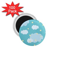 Stellar Cloud Blue Sky Star 1 75  Magnets (100 Pack) 