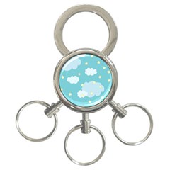 Stellar Cloud Blue Sky Star 3-ring Key Chains