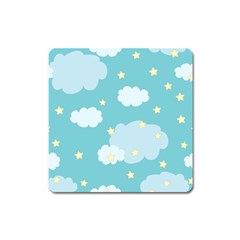 Stellar Cloud Blue Sky Star Square Magnet by Mariart