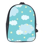 Stellar Cloud Blue Sky Star School Bags(Large)  Front