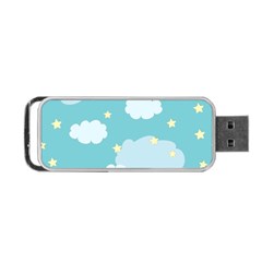 Stellar Cloud Blue Sky Star Portable Usb Flash (one Side) by Mariart