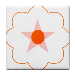 Test Flower Star Circle Orange Tile Coasters