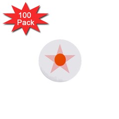 Test Flower Star Circle Orange 1  Mini Buttons (100 Pack)  by Mariart
