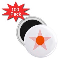 Test Flower Star Circle Orange 1 75  Magnets (100 Pack) 