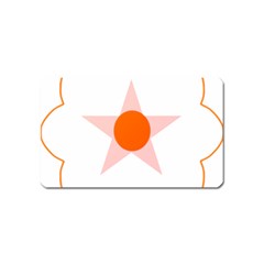 Test Flower Star Circle Orange Magnet (name Card) by Mariart