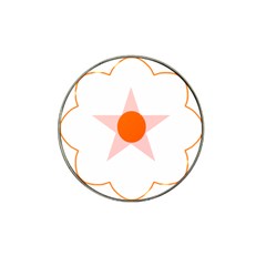 Test Flower Star Circle Orange Hat Clip Ball Marker (4 Pack)