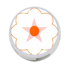 Test Flower Star Circle Orange 4-port Usb Hub (one Side) by Mariart