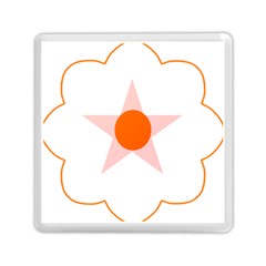 Test Flower Star Circle Orange Memory Card Reader (square) 