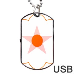 Test Flower Star Circle Orange Dog Tag Usb Flash (one Side) by Mariart