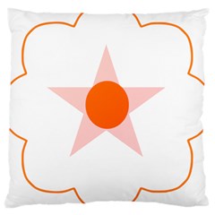 Test Flower Star Circle Orange Large Cushion Case (two Sides)