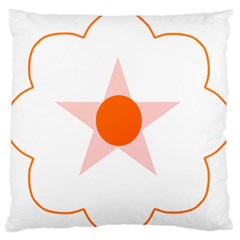Test Flower Star Circle Orange Large Flano Cushion Case (one Side)