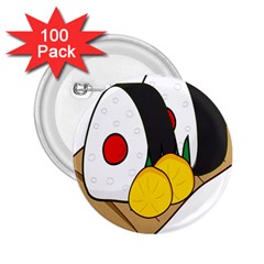 Sushi Food Japans 2 25  Buttons (100 Pack) 