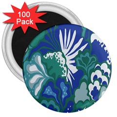 Tropics Leaf Bluegreen 3  Magnets (100 Pack)