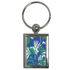 Tropics Leaf Bluegreen Key Chains (rectangle)  by Mariart
