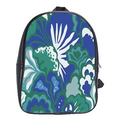Tropics Leaf Bluegreen School Bags(large) 