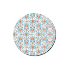 Star Sign Plaid Rubber Coaster (round) 