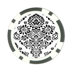 Vintage Damask Black Flower Poker Chip Card Guard by Mariart