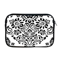 Vintage Damask Black Flower Apple Macbook Pro 17  Zipper Case