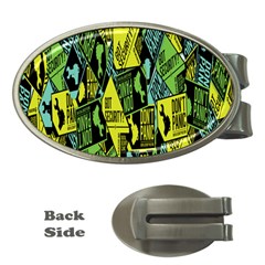 Sign Don t Panic Digital Security Helpline Access Money Clips (oval)  by Mariart