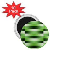 View Original Pinstripes Green Shapes Shades 1 75  Magnets (10 Pack)  by Mariart