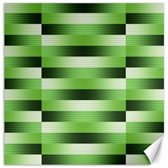 View Original Pinstripes Green Shapes Shades Canvas 12  X 12  