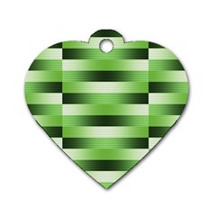 View Original Pinstripes Green Shapes Shades Dog Tag Heart (one Side)