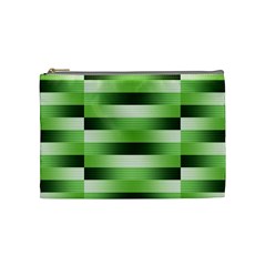 View Original Pinstripes Green Shapes Shades Cosmetic Bag (medium)  by Mariart