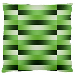 View Original Pinstripes Green Shapes Shades Large Cushion Case (two Sides)