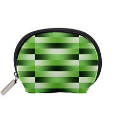 View Original Pinstripes Green Shapes Shades Accessory Pouches (small) 