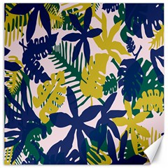 Tropics Leaf Yellow Green Blue Canvas 16  X 16  