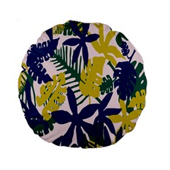 Tropics Leaf Yellow Green Blue Standard 15  Premium Round Cushions by Mariart