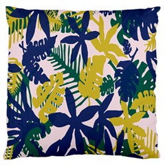 Tropics Leaf Yellow Green Blue Large Flano Cushion Case (one Side)