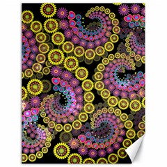 Spiral Floral Fractal Flower Star Sunflower Purple Yellow Canvas 18  X 24   by Mariart