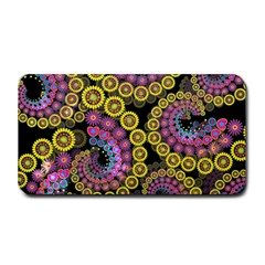 Spiral Floral Fractal Flower Star Sunflower Purple Yellow Medium Bar Mats