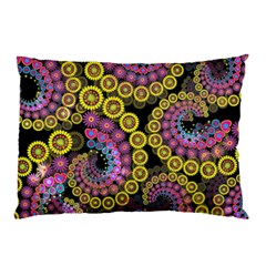 Spiral Floral Fractal Flower Star Sunflower Purple Yellow Pillow Case