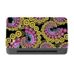 Spiral Floral Fractal Flower Star Sunflower Purple Yellow Memory Card Reader With Cf by Mariart