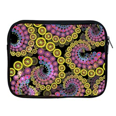 Spiral Floral Fractal Flower Star Sunflower Purple Yellow Apple Ipad 2/3/4 Zipper Cases by Mariart