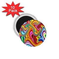 Rainbow Gnarls 1 75  Magnets (10 Pack)  by WolfepawFractals
