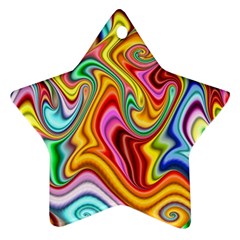 Rainbow Gnarls Star Ornament (two Sides) by WolfepawFractals