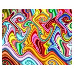 Rainbow Gnarls Double Sided Flano Blanket (medium)  by WolfepawFractals