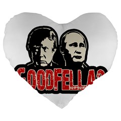 Goodfellas Putin And Trump Large 19  Premium Heart Shape Cushions by Valentinaart