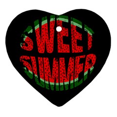 Watermelon - Sweet Summer Heart Ornament (two Sides) by Valentinaart