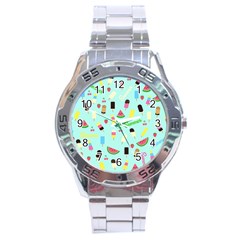 Summer Pattern Stainless Steel Analogue Watch by Valentinaart