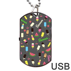 Summer Pattern Dog Tag Usb Flash (two Sides) by Valentinaart